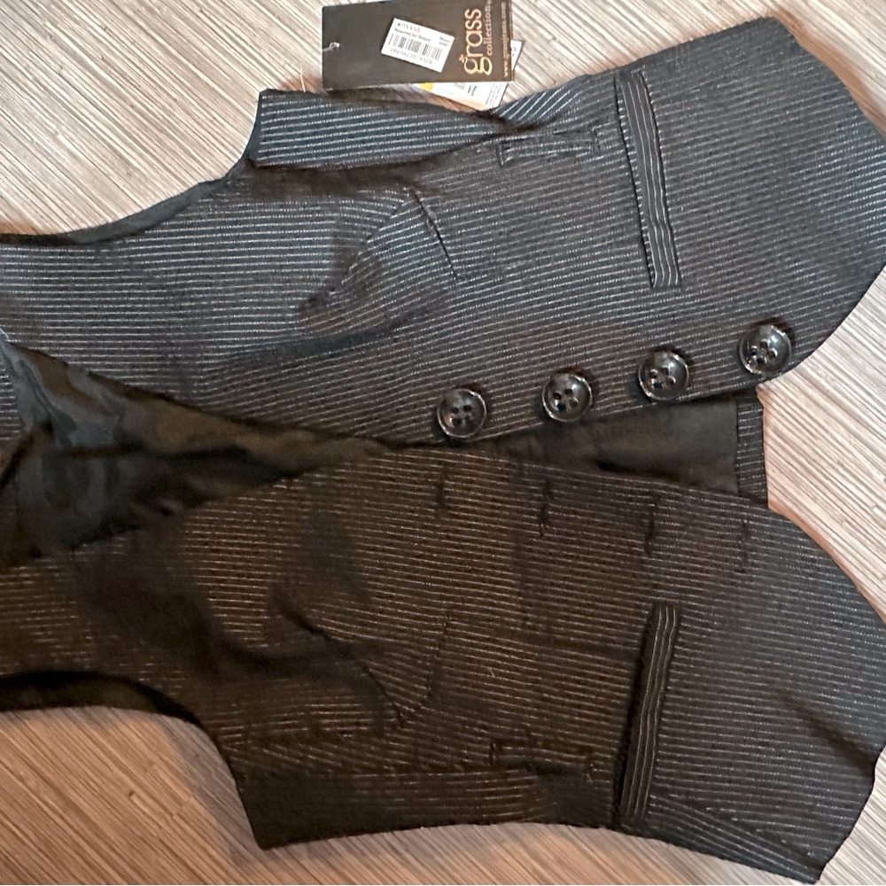 Grass collection black pinstripe vest